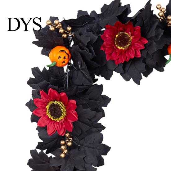 Haunted House Decor Halloween Artificial Maple Leaf Vine Decor, Fall Wall Hanging Garland Theme Party Supplies for Scene, Spooky Thanksgiving