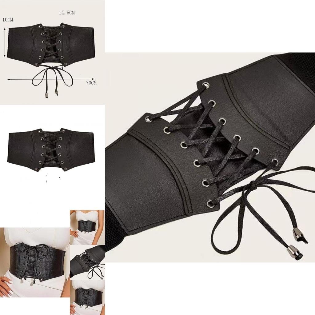 Vintage British Style Wide Leather Belt With Button Closure For Womens Fashion Accessories