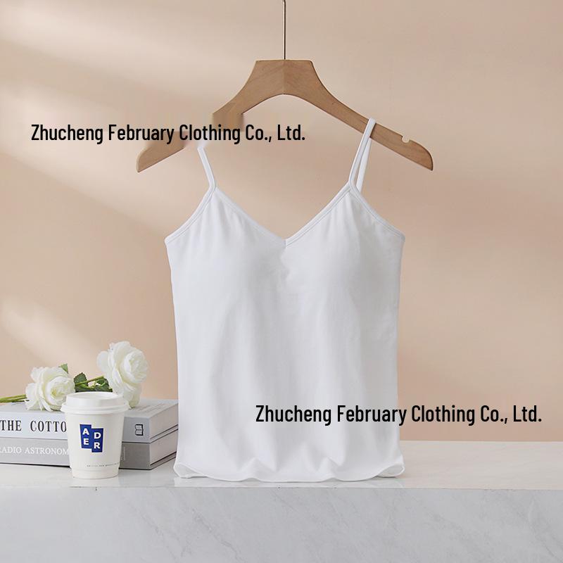 Women's 2025 Summer Crisscross Back Camisole with Chest Pad – Pure Cotton Base Layer