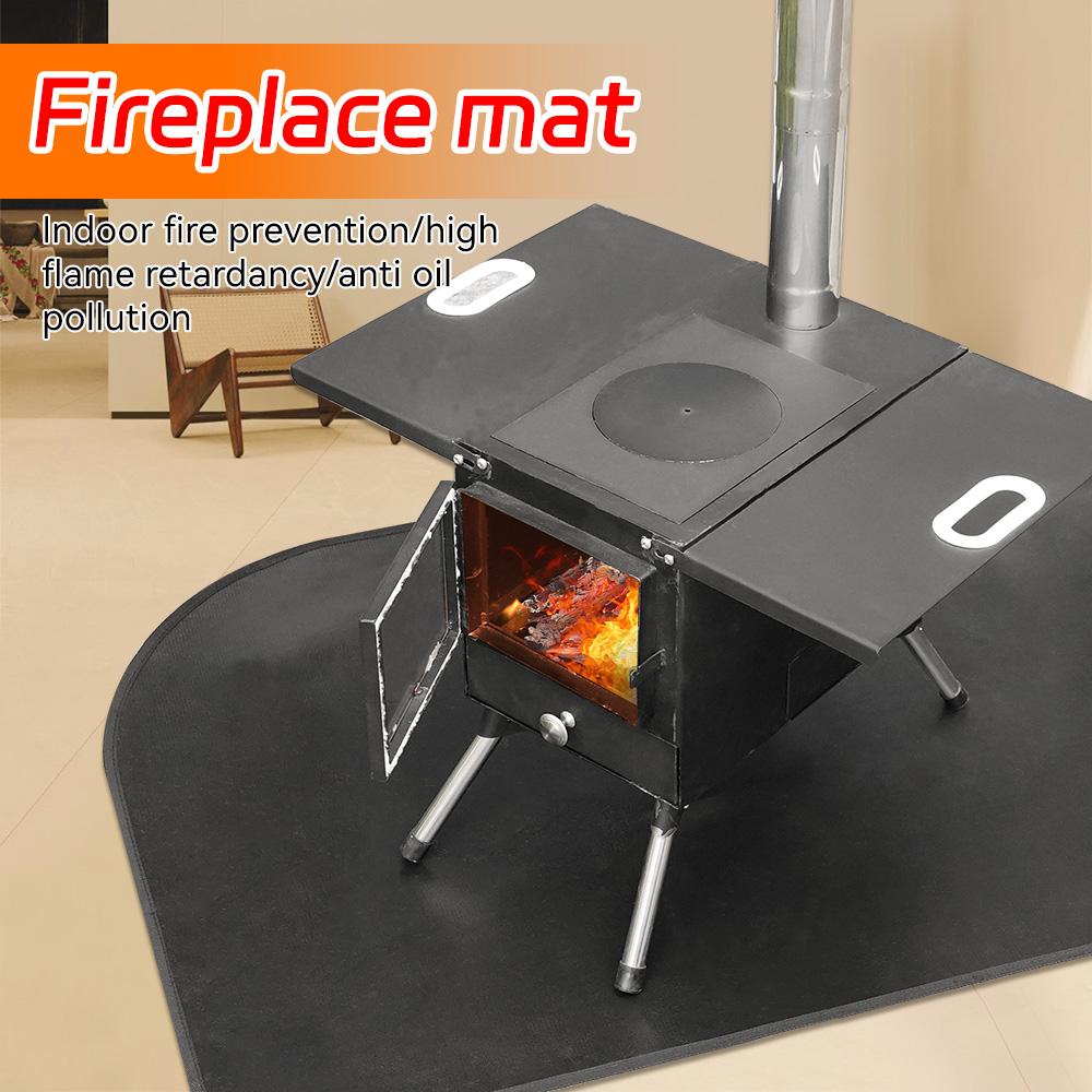 

Fireproof Flame Fireplace Rug Retardant High Temperature Resistant Fireplace Mat Nonslip Fiberglass Floor Protection Rug Mat