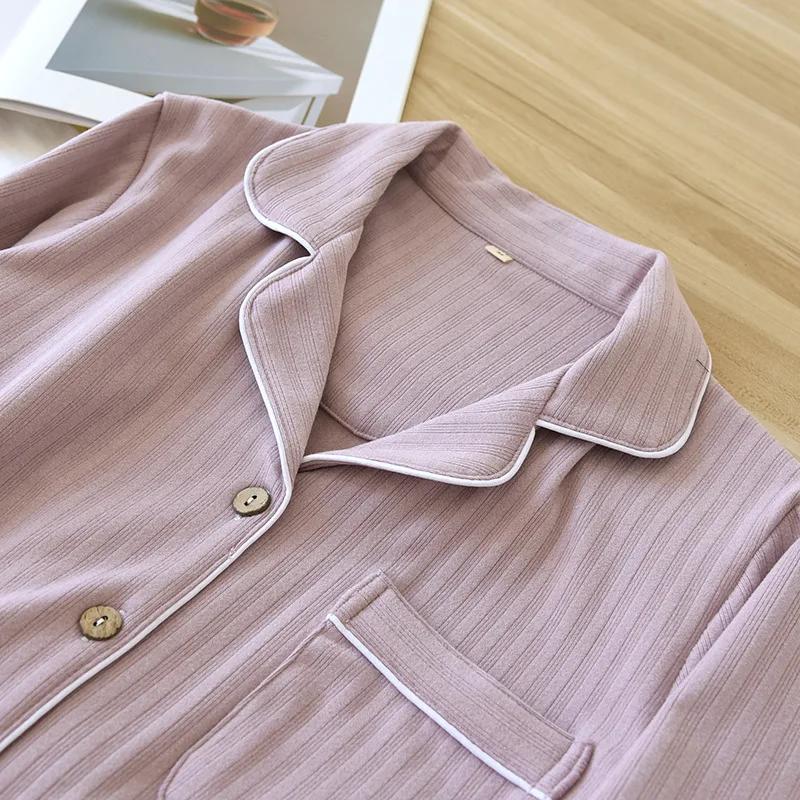 Conjunto de pijamas de casal novo outono e inverno, calças de manga comprida masculinas e femininas, conjunto de duas peças, roupas de casa quentes e grossas