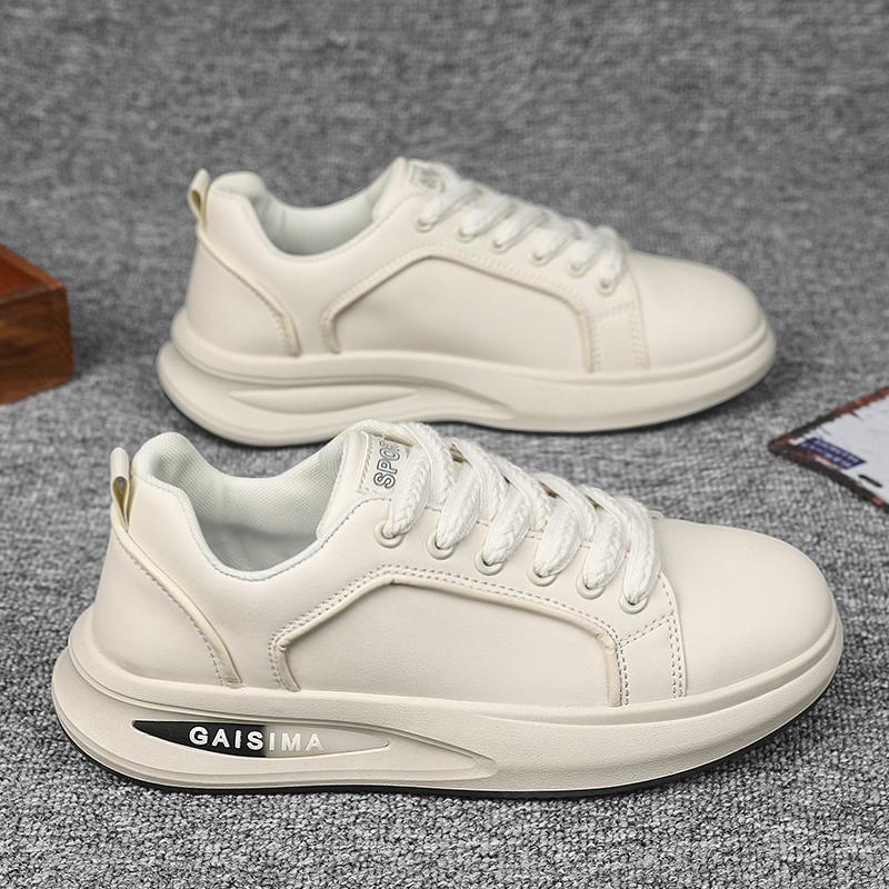 Breathable Thick Soled Leather Small White Shoes Men's Trendy Shoes Men's Shoes with Fashion Board Shoes Street Casual Shoe