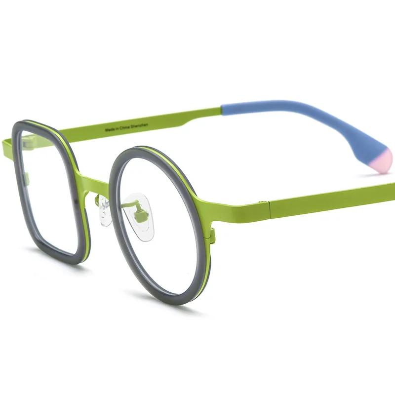 Ins Brazil Titanium Acetate Round Square Personalized Eyeglasses Optical Prescription Multicolors Handmade Classical Glasses