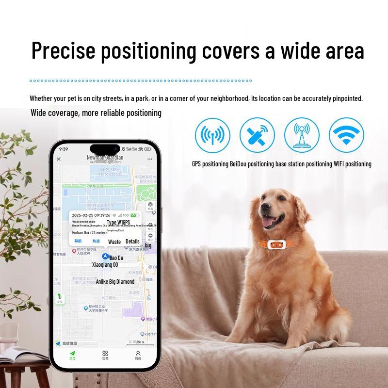 Newman Pet GPS Collar: Waterproof Tracker for Dogs & Cats