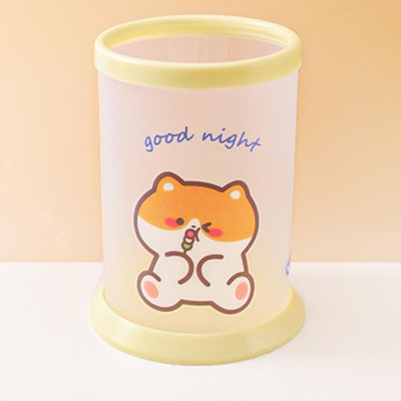 Kawaii Pen Holder Desktop Organizer  Cute Bear Bunny Stationery Cosmetics Storage Box