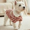 Polar Fleece Dog Striped Hoodie Thick Warm Dog Pullover Casual Pet Overalls  Small Dogs