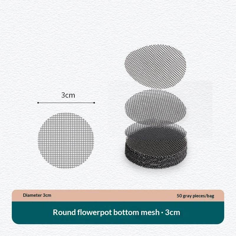 50Pcs Flower Pot Drainage Hole Mesh Pads Plastic Breathable Prevent Soil Leakage for Indoor Outdoor Bonsai Planting