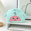 Plush Loopy Pencil Case: Cute Japanese Cartoon Stationery & Large Capacity Makeup Bag - Small Beaver Design