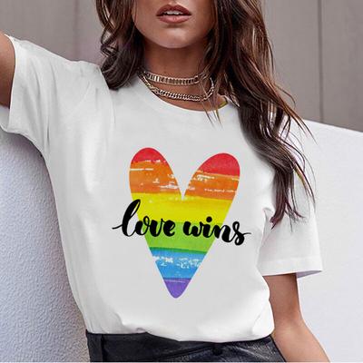 Lesben Regenbogen Harajuku T-Shirt Frauen Lgbt Lustiges Cartoon T-Shirt Ullzang Gay Pride Bedrucktes T-Shirt