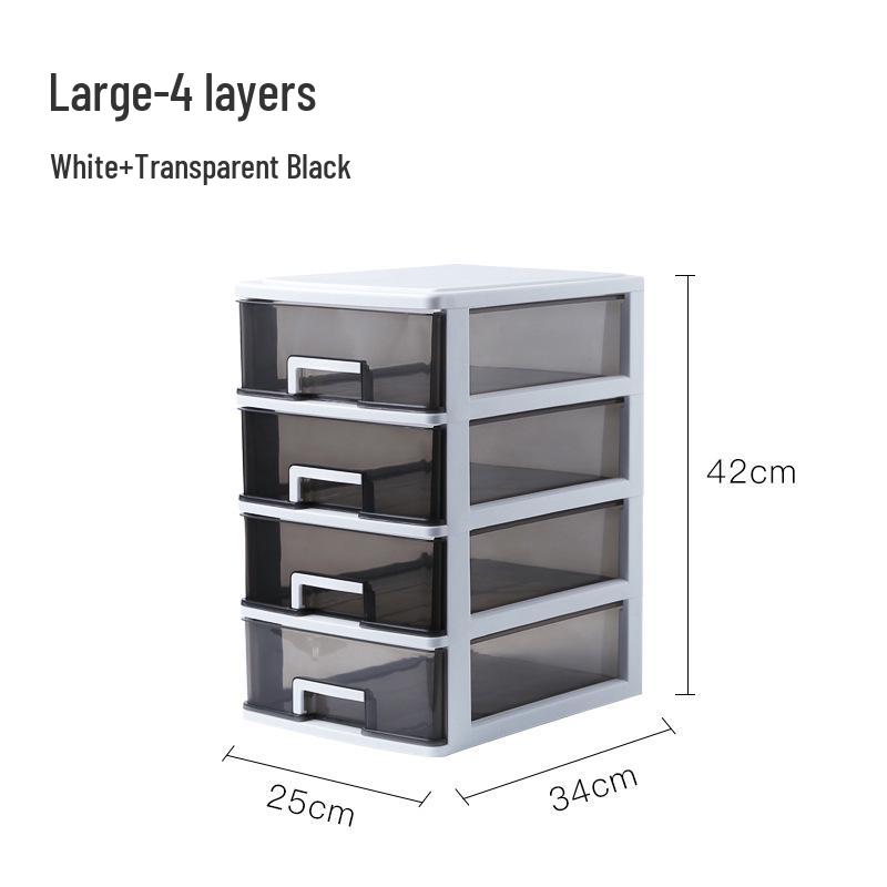 Transparent Multi-layer A4 Desktop Organizer: Simple Plastic Drawer-type Storage for Office Documents