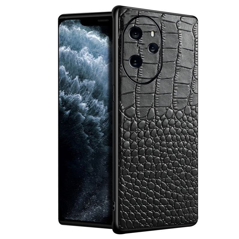 Luxury Genuine Leather Crocodile Pattern Case for Honor 70 Series