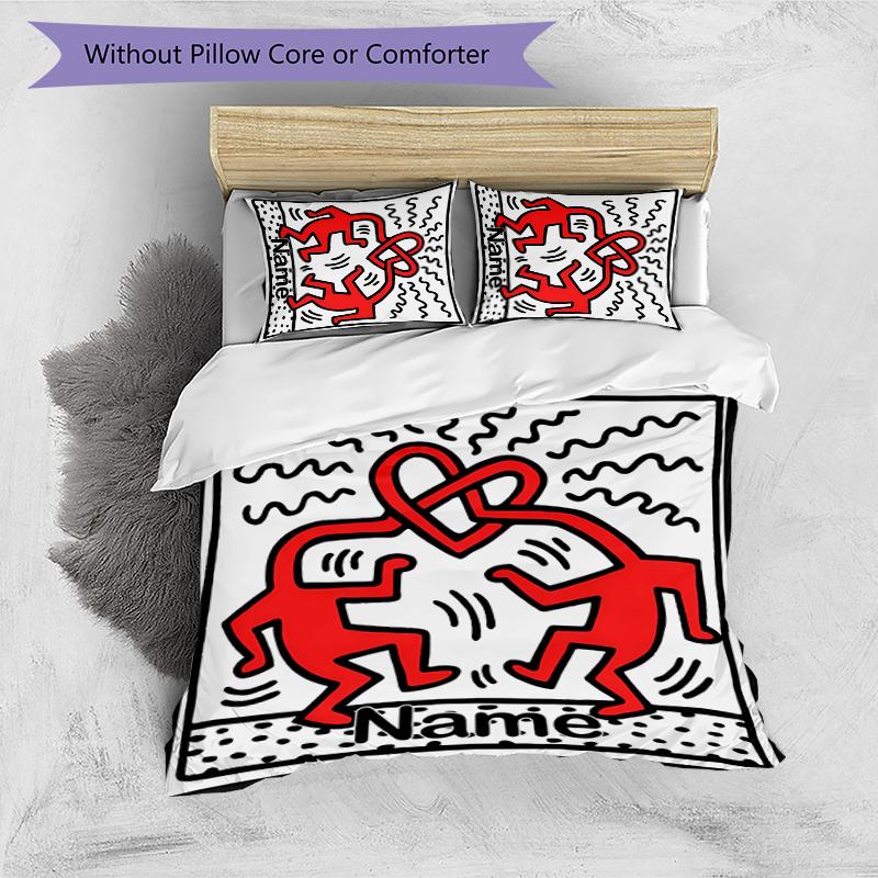 3pcs Custom Name Untitled Dance Bedding Set Duvet Cover Closure Includes 1 Duvet Cover & 2 Pillowcases for All Seasons Bedroom Decor