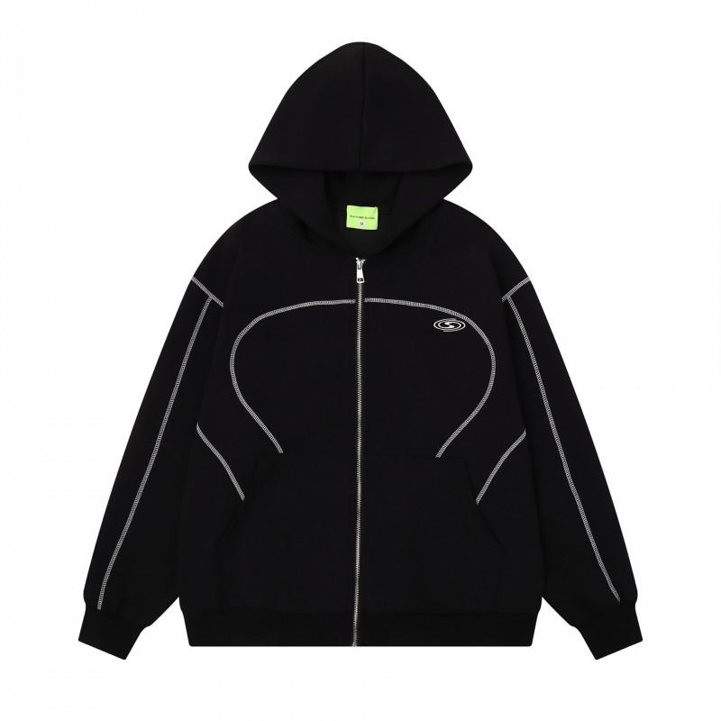 Mens Oversized Hooded Sweatshirt With Colorblock Design Streetwear Style Cotton Blend Loose Fit