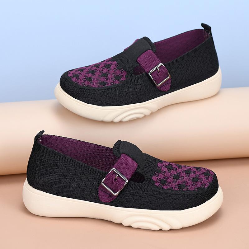 Shoes Women's Spring and Autumn New Plaid Casual Single Shoes Lazy One-pedal Shoes Comfortable and Lightweight Women's Shoes