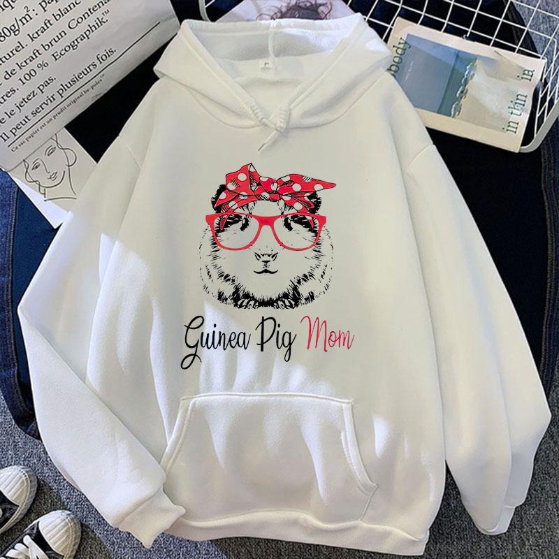 New Fashion Unisex Hoodies Guinea Pig Mom Printed Hooded Seatshirts Streetwear Women Casual Pullover Tops