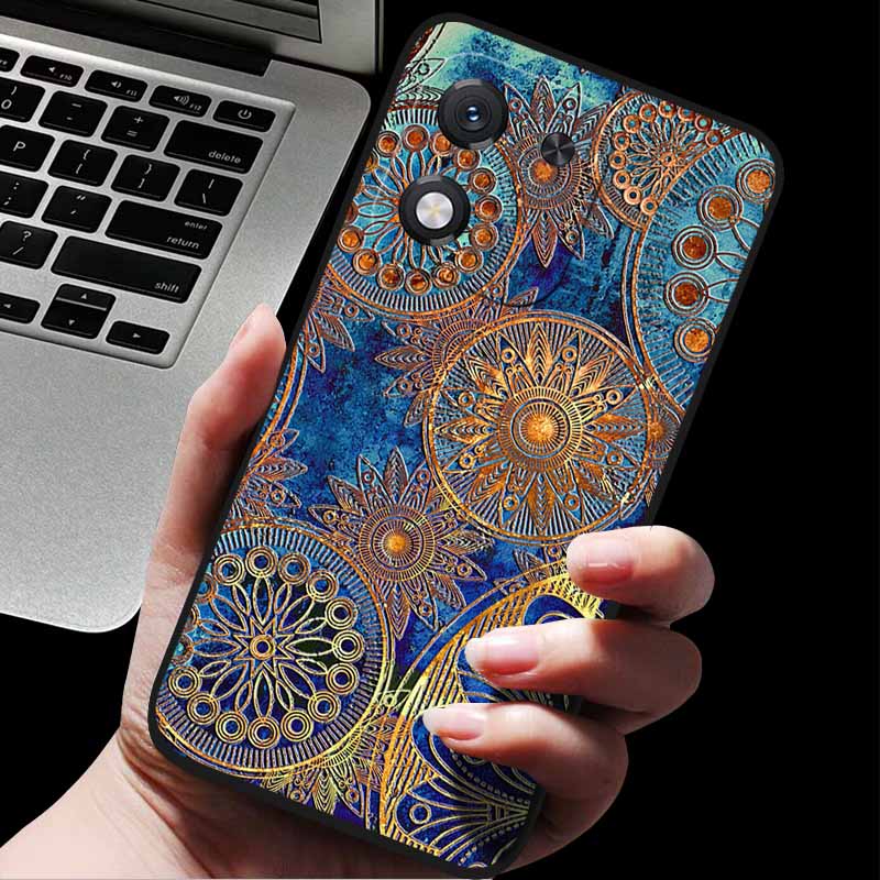 For Honor X70i 5G ABR-AN00 3D Relief Flower Emboss Soft Silicone Back Cover For Honor X70i X70i 5G Relief Emboss Case Honor X70i