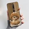 Custodia Per Nokia 6.1 6.1 Plus Custodia Antiurto Estetica Moda Cartone Animato Gatto Carino Nera Gomma Silicone Morbida Cover Bumper Alloggiamento