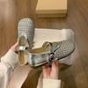 Single Shoes, Women's Shoes, New Style, Flat Sole, Soft Bottom, Breathable, Perforated, Sandals