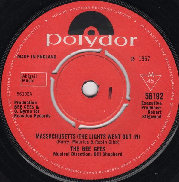 

7-дюймовая пластинка BEE GEES - Массачусетс (Свет погас 56192 Polydor 1967 UK Рок Б/У