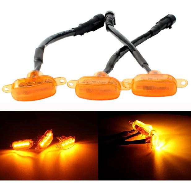 MACHSWON 3pcs LED Front Grille Marker Lights,Compatible with Ford F-150 Raptor 2004-2019,Compatible with Dodge Ram 1500 2013-2018 Aftermarket Grilles