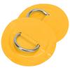 2 Pcs Inflatable Boat DRing Pad Patch PVC Durable Marine Stainless Steel Fixed Buckle(Yellow )