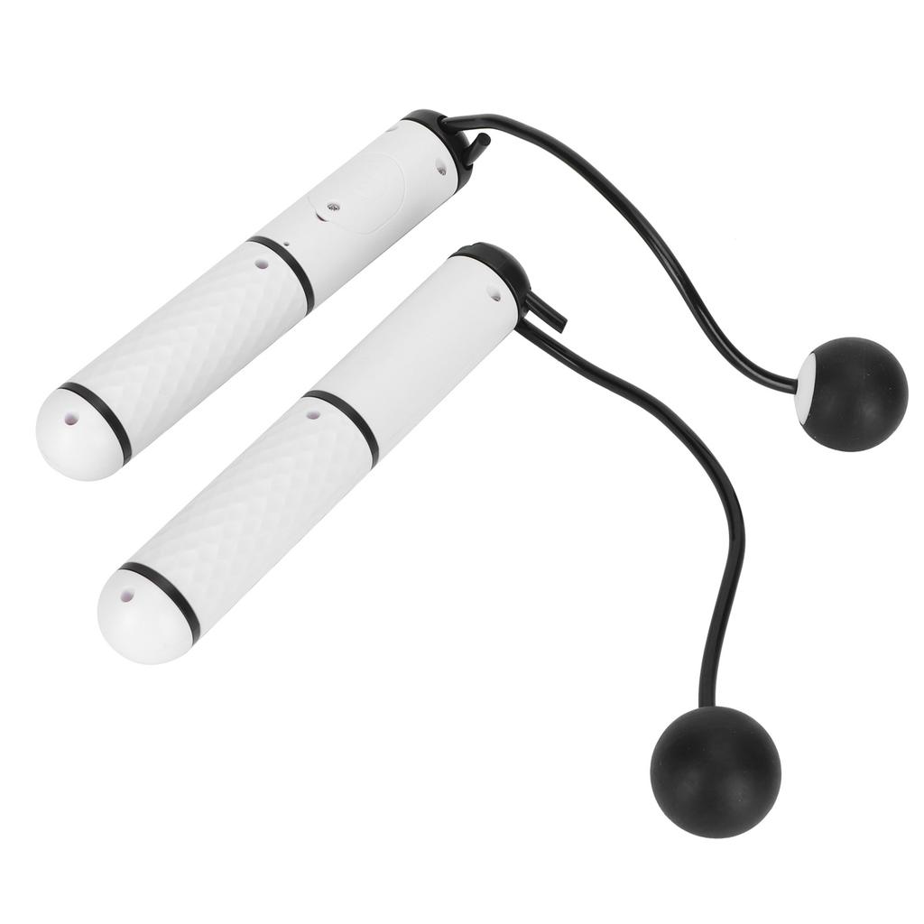 Skipping Rope Intelligent Electronic Counting Exercise Jumping Rope Fitness Equipment(White Black )