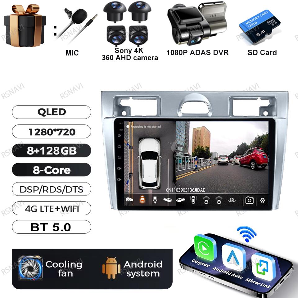 Android 16 Multimedia For Ford Fiesta Mk VI 5 Mk5 2002-2008 Car Radio Video Player Head Unit GPS Audio Auto Autoradio DSP RDS BT