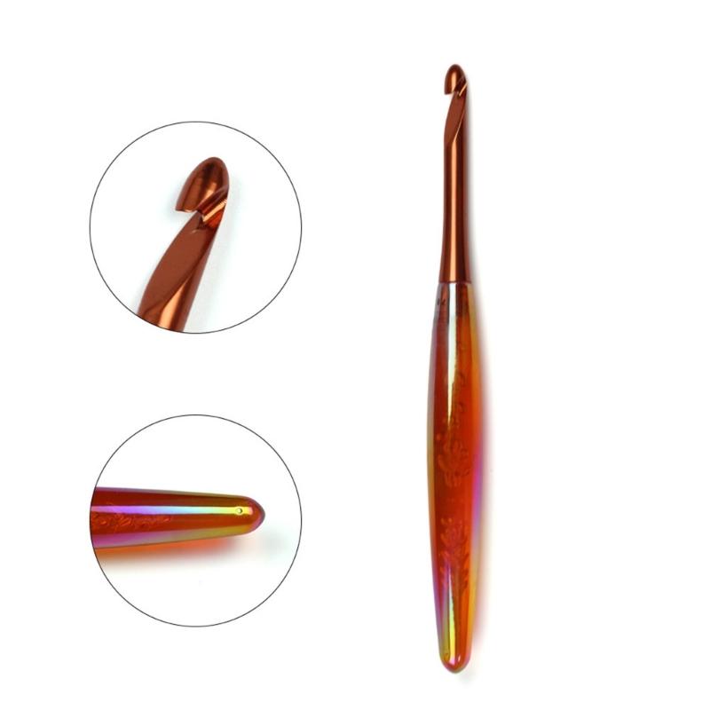 Ganchillo Ergonómico Profesional Mango Acrílico Ganchos de Ganchillo Herramienta para Manualidades con Hilo para Principiantes Tejer Tejer