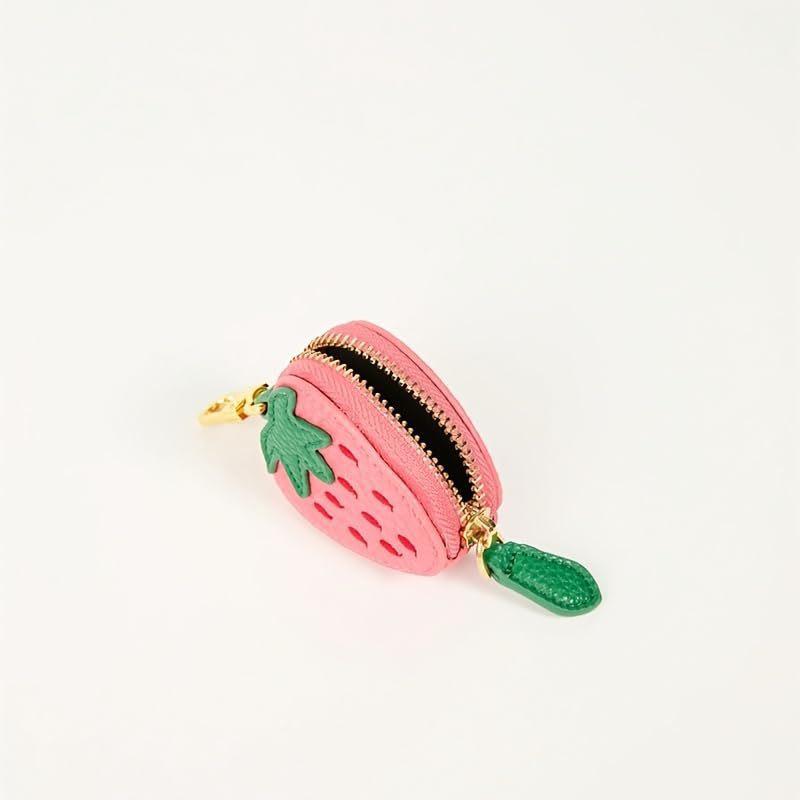 Fresh Style Leather Fruit Coin Purse Keychain Charm