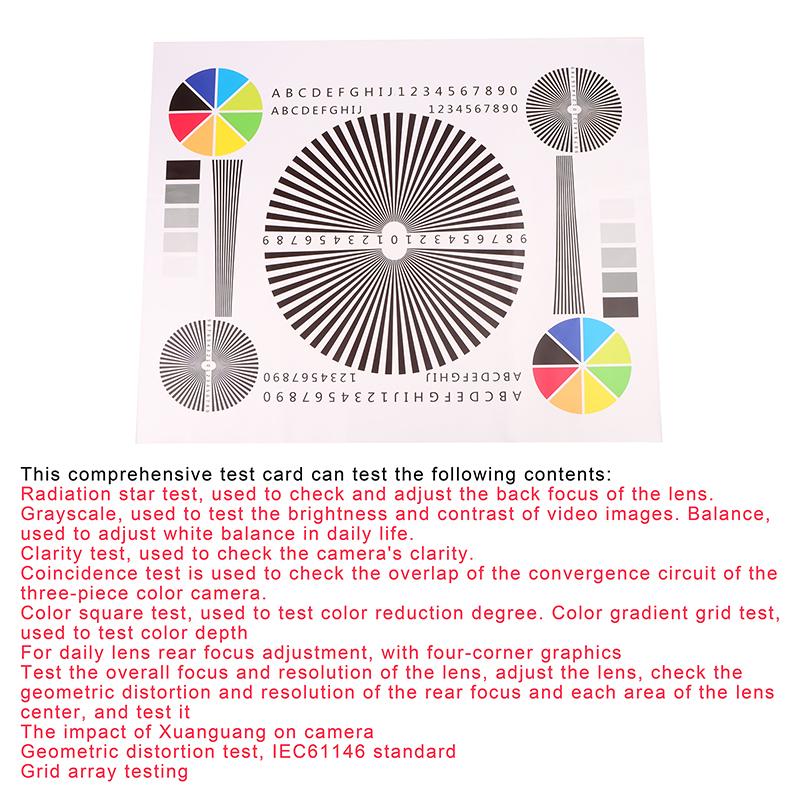 50*40Cm Lens Arka Odak Kalibrasyonu Odaklama Test Kartı İzleme Kamerası Montajı Odaklama Şeması