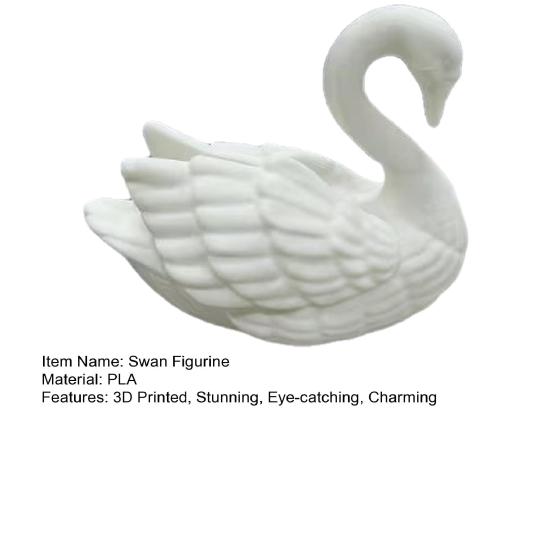 Swan Figurine, 3D Printed White Swan Statue, Modern Minimalist Tabletop Ornament for Living Room, Office, Desk, Shelf Decor