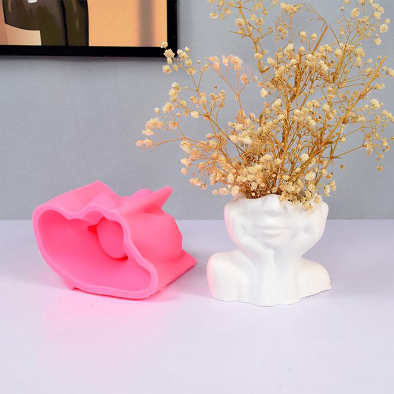 Minimalist Face Silicone Mold for Handmade Candle Plaster Soap Epoxy Resin Chocolate Decoration Gypsum Ice DIY Baking Mould
