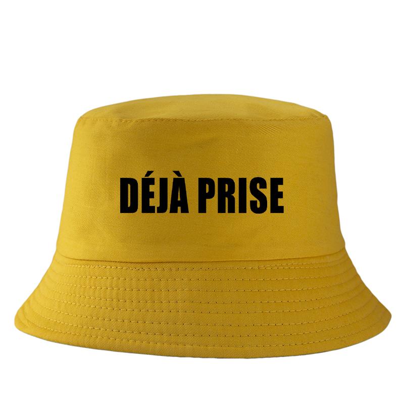 Dj Pris(e) Letter Bob Imprim Reversible Bucket Hat Women Unisex Travel Casual FisherUnisex Cap Girl Boy Cotton Panama Hat