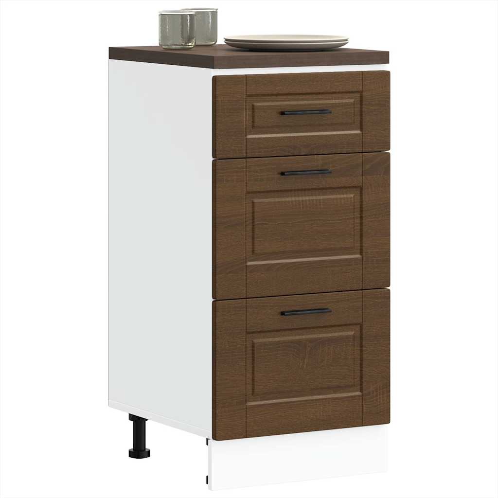 Kitchen Base Cabinet Porto Brown Oak Effect Particle Board