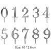 1/2Set Number 0-9 Birthday Candle Holder Reusable Digital Birthday Cake Candle Holders Set Stainless Steel Cake Numeric Candles