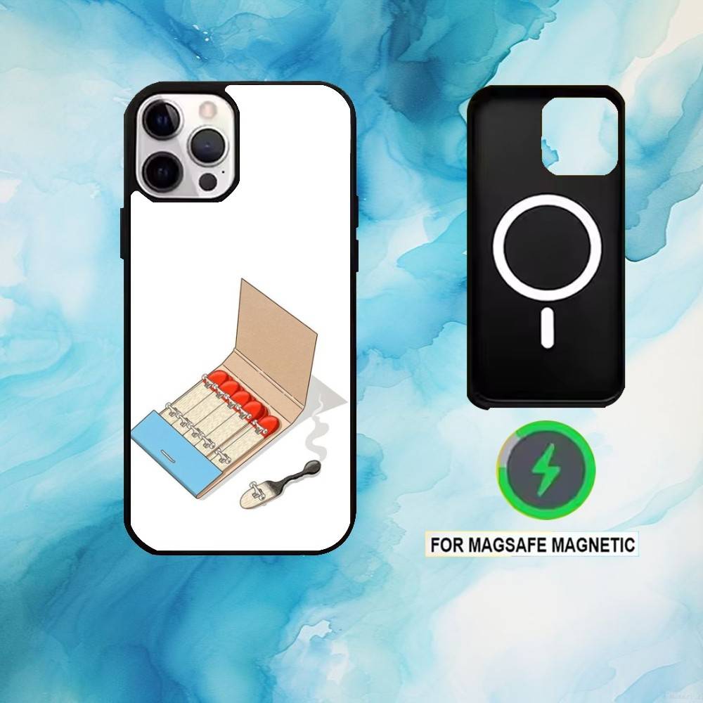 Skateboard Abstract Art Phone Case For iPhone17,16,15,14,13,12,11 Plus,Pro Max Magnetic For Magsafe Wireless Charging