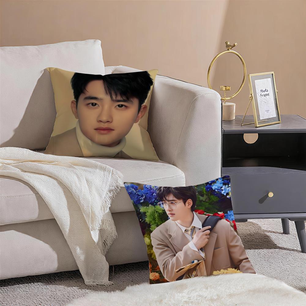 South Korea EXOK Idol DDoh Kyungsoo DO Cushion Cover Throw Pillow Cover Hidden Button Durable Polyester Chair Cushion