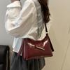 Yogodlns Women's Faux Leather French Casual Vintage Pure Color Simple Shoulder Crossbody Underarm Bag