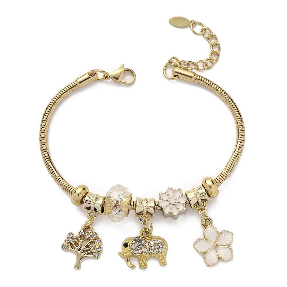 Gold Baby Elephant Pendant Bracelet PAN Hot-selling New Bracelet
