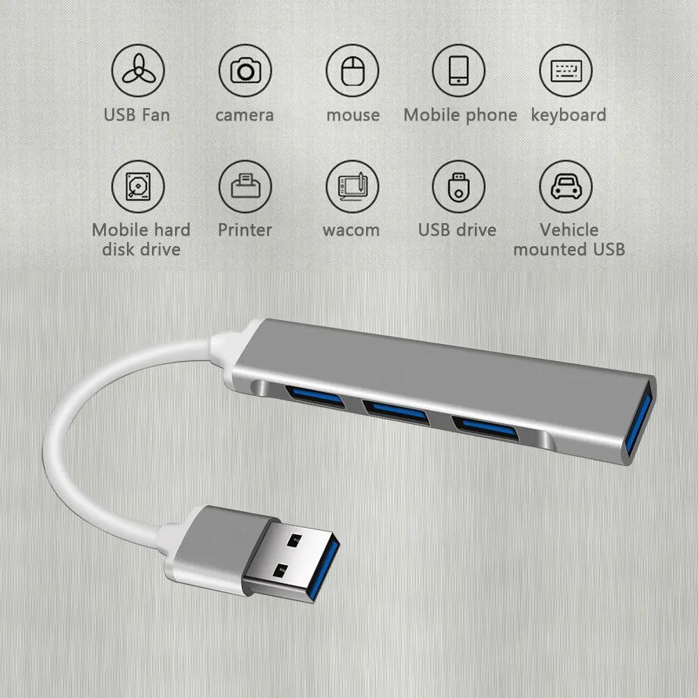 Type C USB Hub Dock, Portable 4-Port Splitter, USB3.0&2.0 Universal OTG Expansion Adapter for Daily Office Use