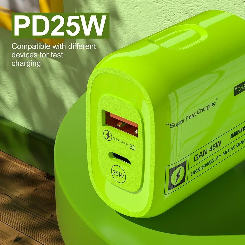 45W Fast Charger USB Type C PD Phone Charger Fast Charging Quick Charge Adapters for IPhone 15 Pro Max Samsung Xiaomi