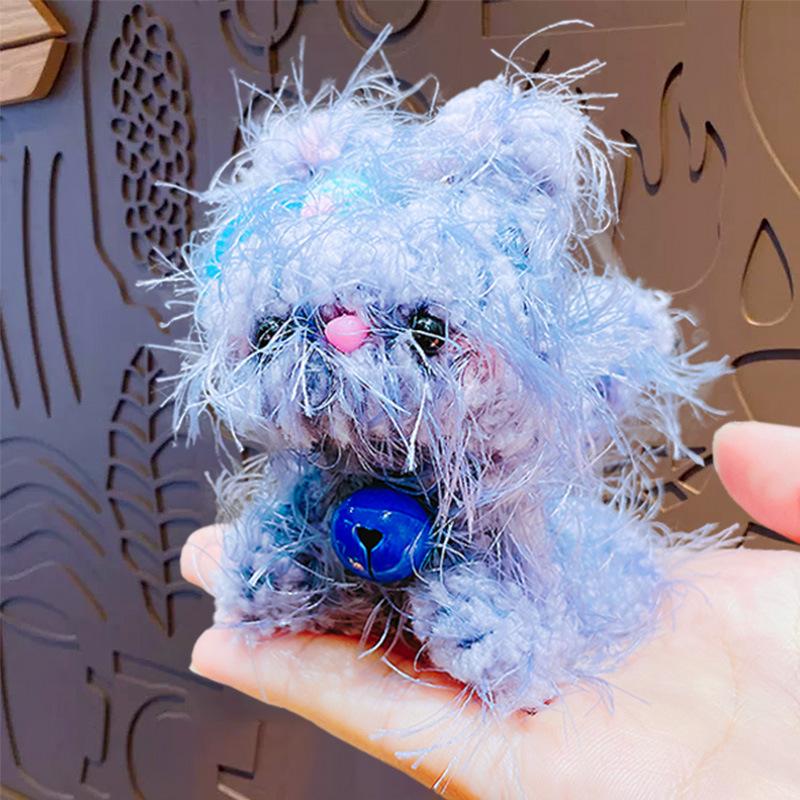 Portachiavi Peluche Cane Decompressione Girevole Bambola Ciondolo Coppia Portachiavi Auto Zaino Ciondolo Regalo