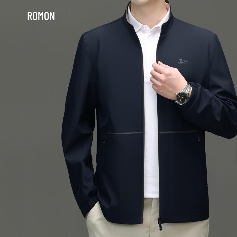 Romon Men's Stand Collar Business Casual Jacket