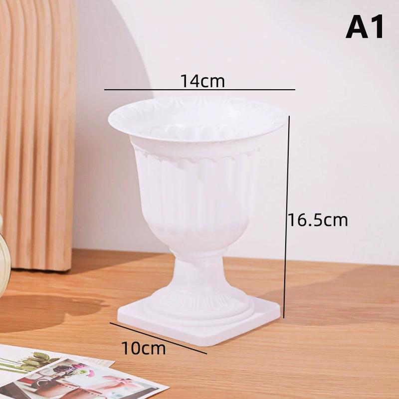 Large Wave Ripple Plastic Vase Modern Nordic Design Space-Saving Flower Pot Arrangement for Living Room Desk Home Accessories