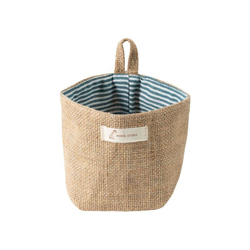 Hanging Cotton Linen Mini Storage Basket Home Kid Toy Sundries Bag Organizer Box