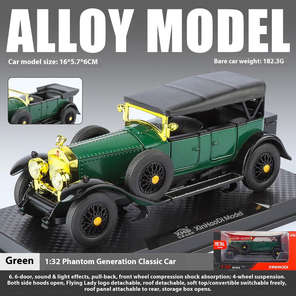1:32 Rolls Royce Phantom I Classic Luxury Car Alloy Metal Diecast Model Car High Simulation Decoration Children Toy Cars Present