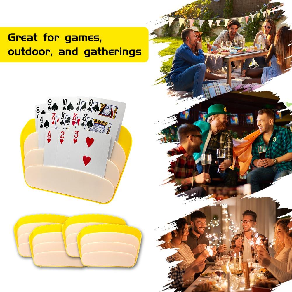 4 packs Poker card insertion tool, multifunctional, card storage and holding device, hands-free card box