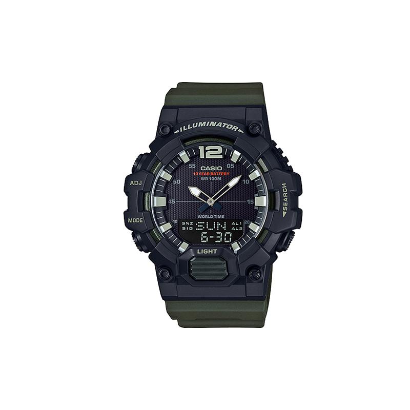 

Casio YOUTH series-double disk display, fashion trend, contrasting color, street retro, ten years of electricity, classic pointer dual HDC-700-3A чёрный