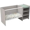 Kombi-Babybett - 120x60cm - Umbaubar auf 90x190cm - Babyprice Up - Flint Oak - Mit Wickeltisch und Regal