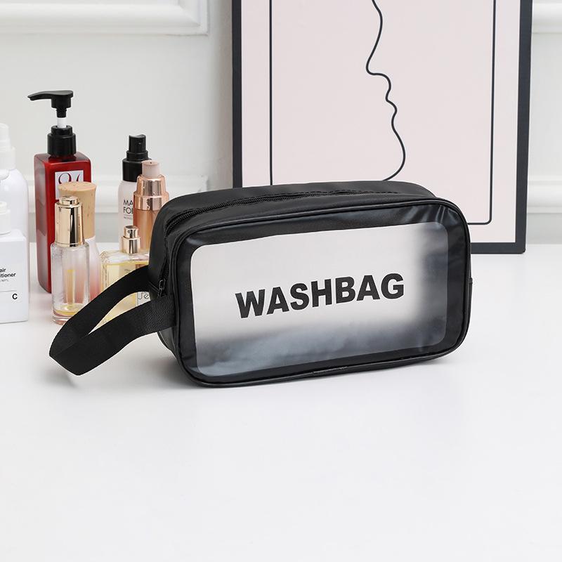 Large Capacity Waterproof PVC Makeup Bag - Portable, Transparent Travel Toiletry Organizer